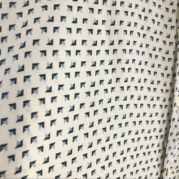 Linea Rosso Signature Cream & Navy Silk Rayon Button Down Shirt - Picture 4 of 8